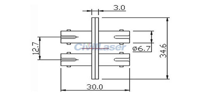 Singal Mode Double Core Plastic Fiber Optic Adapter ST Flange Plate
